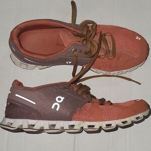 On Running Terracotta and Chestnut Sneakers